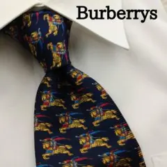 美品》バーバリー　ロンドン　シルク　ネクタイ　ホース 総柄 ピンク 光沢 英国製 美品》バーバリー ロンドン シルク ネクタイ ホース 総柄 ピンク 光沢