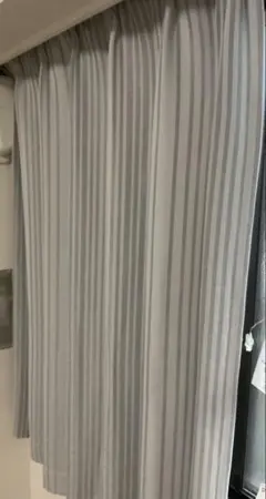 ストライプ柄 カーテン ホワイト系