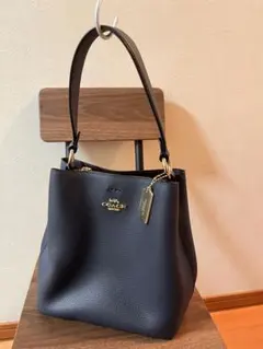 COACH ネイビー レザー トートバッグ
