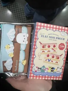 【新発売】sanrio シークレットフラットミニポーチ　ケーキ ポチャッコ