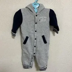 COMMECAISM フード付きカバーオール グレー 新生児