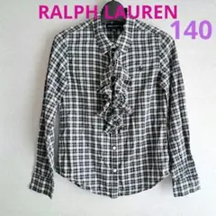 【RALPH LAUREN】 チェック柄フリルシャツ 140 長袖シャツ