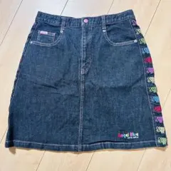エンジェルブルー　ブラック　デニムスカート　160 平成レトロ　当時物　Y2K