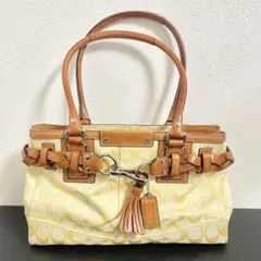 美品 COACH コーチ レディース トートバッグ シグネチャー F13065
