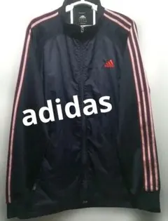 adidas　刺繍ロゴクライマライトジャージ　ネイビー　大きいサイズ