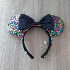 ディズニー ミニー スパンコール　カチューシャ カラフル