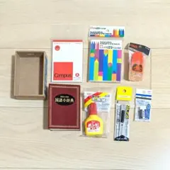 希少【未使用・実用可能】公式ミニ文房具＆豆本 7点＋木製ケース セットのサムネイル