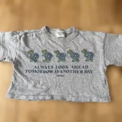 デニムダンガリー　カメ　ショートTシャツ 100のサムネイル