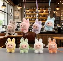 可愛い8点セット　LABUBU ラブブ　ぬいぐるみキーホルダー キーリング