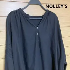 NOLLEY'S 袖タックコットンブラウス　ブラックのサムネイル