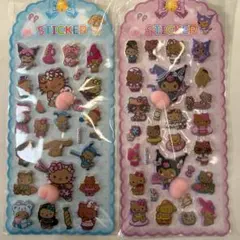 キティ　クロミ　桃シール２種
