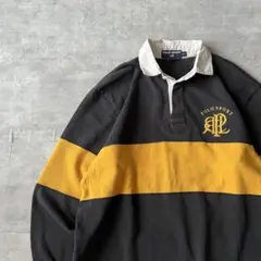 【ポロスポーツナンバリング一桁◎】ラルフローレン古着ラガーシャツ刺繍ロゴ4番M.