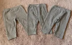 【UNIQLO】３枚セット　ギンガムチェックパンツ 100cm 七部丈　ズボン