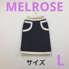 MELROSEメルローズ　レディースタイトスカートひざ丈　ブラックサイズ3(L)のサムネイル