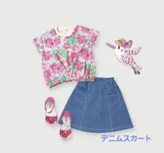 KP　セーラーカラープリントTシャツ　デニムスカート　140センチのサムネイル