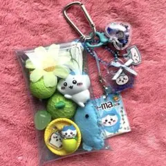 ♡ちいかわ♡ ガチャ詰め ポーチ風 ブルー 青 ハチワレ 推し ミニチュア