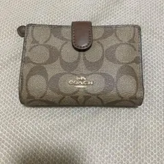 COACH コーチ シグネチャー柄 二つ折り財布 ブラウン メンズ レディース