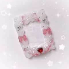 硬質ケース トレカケース ホイップデコ 透明 白 赤 羽根 リボン 量産型