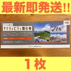 【即発送】日本駐車場開発株主優待 リフト含むスキー場アクティビティ割引券1枚⑨