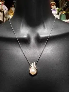 SILVER刻印ネックレストップ/真珠