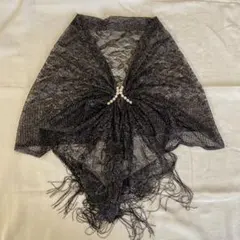 【美品】パーティードレス レースストール ショール ボレロ ブラック