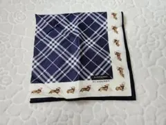 BURBERRY ハンカチ ダックスフンド柄 ネイビー
