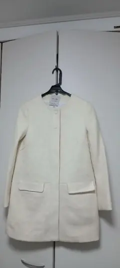 ZARA BASIC ノーカラーアイボリージャケット