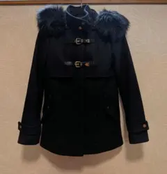 ZARA WOMAN ショート丈 ダッフルコート　フード取り外し可 ブラック Ｓのサムネイル