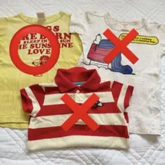 pipisan 様デニムダンガリー　スヌーピー　半袖Tシャツ　黄色のみ110