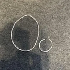 テニスチェーン ネックレス ブレスレット セット