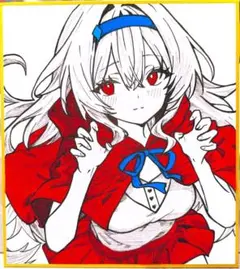 手描きイラスト アナログ 色紙 オリジナル 創作 女の子