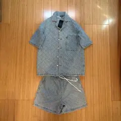未使用・Textured Denim Shirt With Short ／