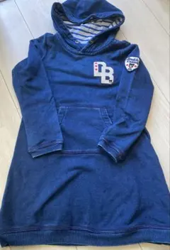 ミキハウス ダブルB フード付き デニム　ワンピース 130