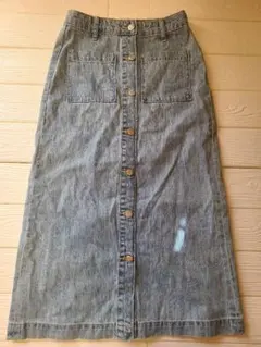 GAP デニムボタンフロントロングスカート