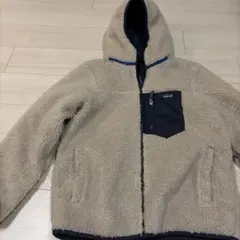 フリースジャケット ベージュ フード付き