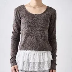 ラグアジェム レオパード ヒョウ柄 メッセージトップス aclent