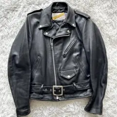 希少118モデル✨　ショット　ダブルライダースジャケット　レザー　黒　34
