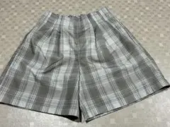 GLOBAL WORK キュロット　グレー系チェック柄150㎝