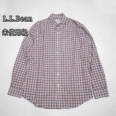 【未使用に近い】L.L.Bean 長袖 チェックシャツ ボタンダウン L相当