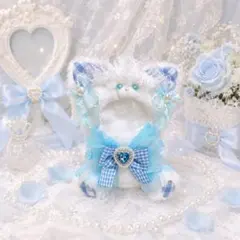おすわりぬい服 緑ニットねこちゃん 11㎝〜15㎝ ちびぐるみ にじぬい