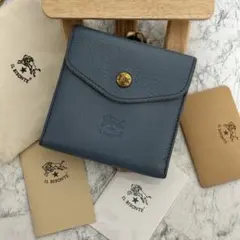 希少カラー　IL BISONTE イルビゾンテ　ブルー 二つ折り財布　レザー