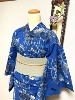 浴衣 夢工房 ぼかし 菖蒲 裄長 裄70.5 身丈161.5 - メルカリ
