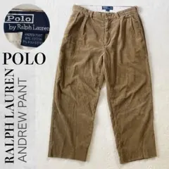 【90s】ポロラルフローレン アンドリュー コーデュロイパンツ 太畝 ブラウン