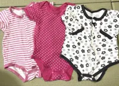 80cm ロンパースセット（ストライプ・ドット・花柄）