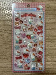 ①　ハローキティ　赤　サンリオ　ボンボンドロップ風シール　 海外製