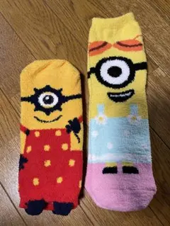 ミニオン 韓国モコモコ靴下 2足セット