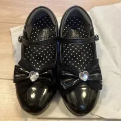 Bio fitter リボン付き黒フォーマルシューズ　19.5/20センチ