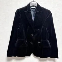 【極美品】AKRIS puntoアクリスプント ベルベット ジャケット 黒M相当