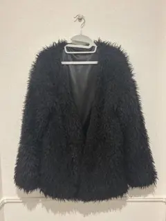 黒 フェイクファー コート