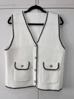 【新品未使用】 ニットベスト ジレ ホワイト